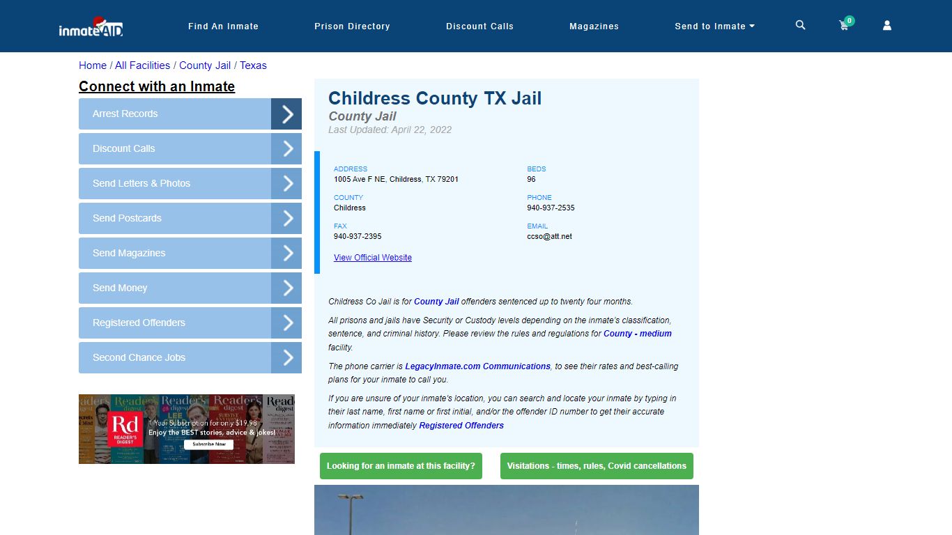 Childress County TX Jail - Inmate Locator - Childress, TX